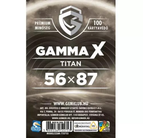 GK Gamma X - Titan kártyavédő (56x87 mm)